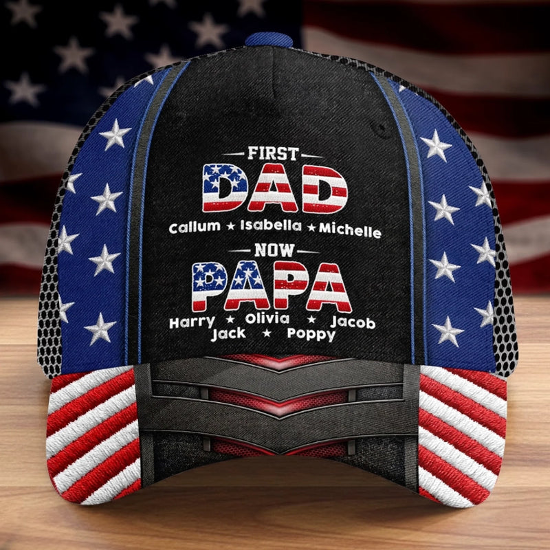 Custom Hat, All Over Print Classic Cap - Personalized Father's Day Birthday Gifts For Dad, Grandpa - Grandpa Love Never Fades