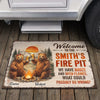 Custom Home Decor Decorative Mat -  Personalized Anniversary Wedding Camping Gifts For Campers, Husband And Wife, Him And Her - Gather Around Our Fire Pit
