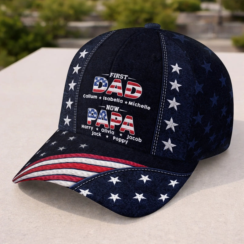 Custom Hat, All Over Print Classic Cap - Personalized Father's Day Birthday Gifts For Dad, Grandpa - Dad Always Our Protector