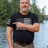 Custom Unisex T-Shirt With Design On Sleeve - Personalized Father's Day Birthday Gifts For Dad, Grandpa - Dad Leads With Love