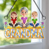 Custom Window Hanging Suncatcher Ornament - Personalized Mother's Day Birthday Gifts For Mom, Grandma - Grandma’s Love Never Fades