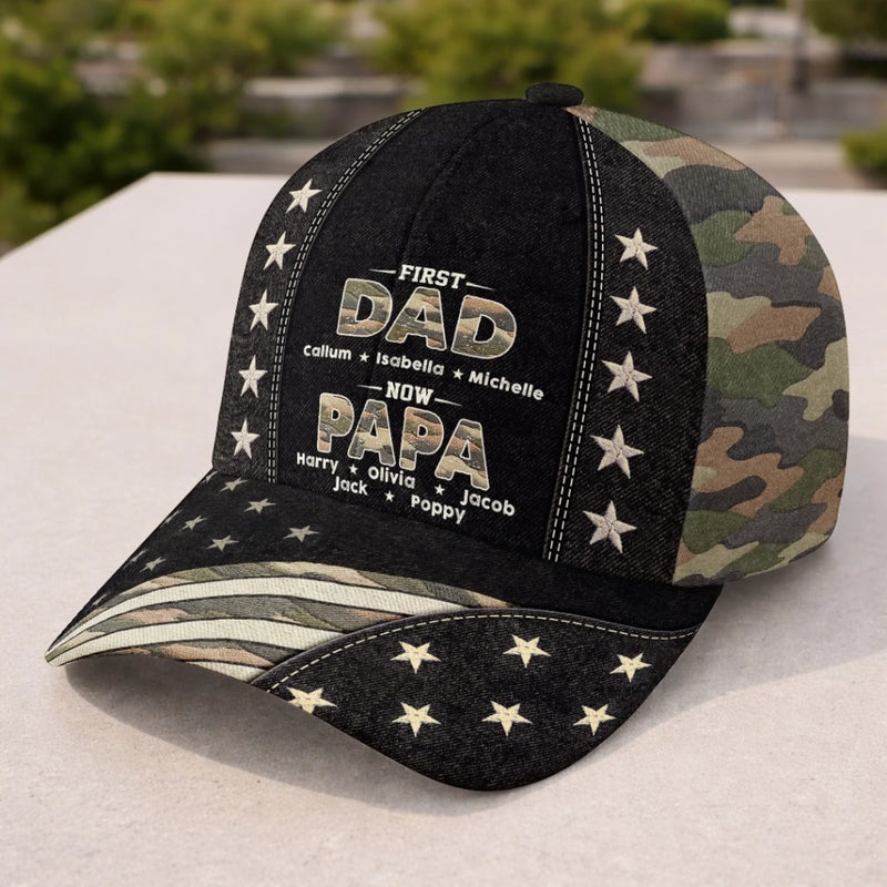 Custom Hat, All Over Print Classic Cap - Personalized Father's Day Birthday Gifts For Dad, Grandpa - Stepping Into Grandpa Life