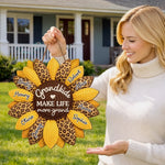 Custom Wood Sign - Personalized Mother's Day Birthday Gifts For Mom, Grandma - Sunflower Kisses And Grandkid Wishes