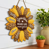 Custom Wood Sign - Personalized Mother's Day Birthday Gifts For Mom, Grandma - Sunflower Kisses And Grandkid Wishes