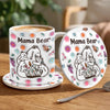 Custom 3D Inflated Effect Printed Mug And Coaster Set - Personalized Mother's Day Birthday Gifts For Mom, Grandma - Proud Mama Bear