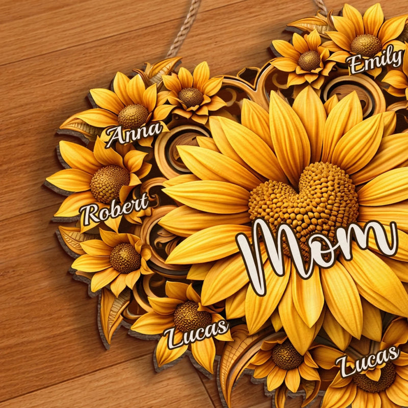 Custom Sunflower Wood Sign - Personalized Mother's Day Birthday Gifts For Mom, Grandma - All Roads Lead Back To Her