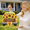 Custom Sunflower Wood Sign - Personalized Mother's Day Birthday Gifts For Mom, Grandma - Grandkids Make Every Trip Golden