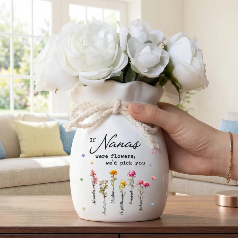 Custom Flower Vase With Ribbon - Personalized Mother's Day Birthday Gifts For Mom, Grandma - You Make Life Beautiful