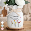 Custom Flower Vase With Ribbon - Personalized Mother's Day Birthday Gifts For Mom, Grandma - You Make Life Beautiful