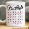 Custom Word Search Puzzle Mug - Personalized Mother's Day Birthday Gifts For Mom, Grandma - Grand Love, One Word At A Time