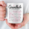 Custom Word Search Puzzle Mug - Personalized Mother's Day Birthday Gifts For Mom, Grandma - Grand Love, One Word At A Time