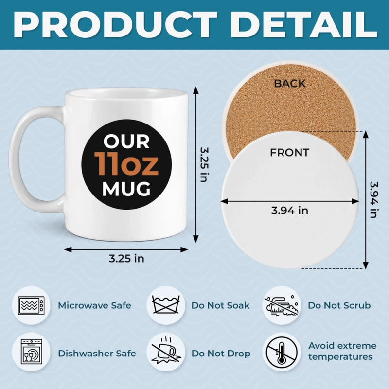 Custom 3D Inflated Effect Printed Mug And Coaster Set - Personalized Mother's Day Birthday Gifts For Mom, Grandma - A Garden Grown With Love