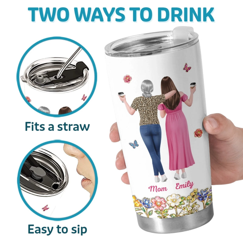 Custom 3D Inflated Effect Printed Tumbler - Personalized Mother's Day Birthday Gifts For Mom, Grandma - Thank You For Your Love