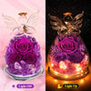 Custom Angel Glass Dome With Preserved Flowers - Personalized Mother's Day Birthday Gifts For Mom, Grandma - Love That Grows With Time