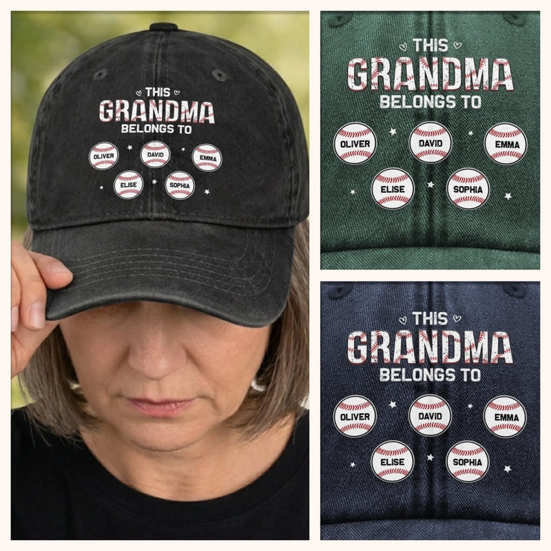 Custom Vintage Washed Denim Baseball Cap - Personalized Mother's Day Gifts For Mom, Grandma - Forever Connected By Love