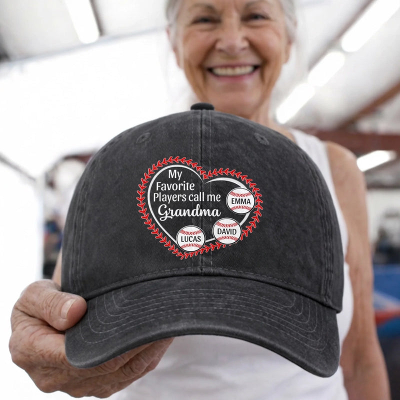 Custom Vintage Washed Denim Baseball Cap - Personalized Mother's Day Gifts For Mom, Grandma - Gentle But Strong