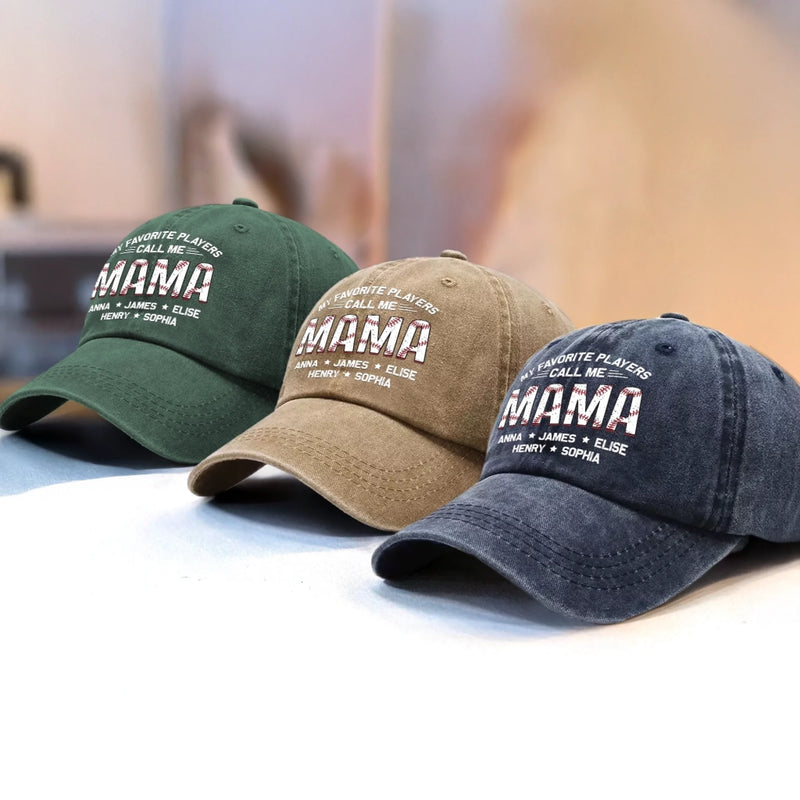 Custom Vintage Washed Denim Baseball Cap - Personalized Mother's Day Gifts For Mom, Grandma - Rooted In Love
