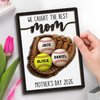 Custom 2-Layered Wooden Plaque - Personalized Mother's Day Birthday Gifts For Mom, Grandma - Caught The Best Mom