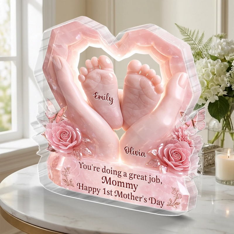 Custom Acrylic Plaque - Personalized Baby Shower, Gender Reveal Gifts For New Moms, New Parents - Welcome Our Little Miracle