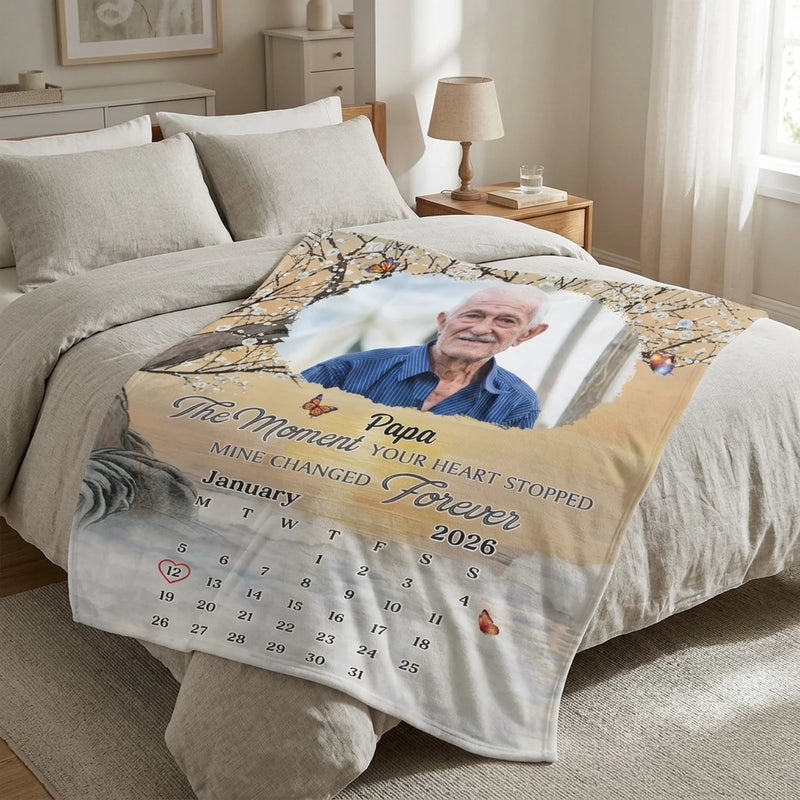 Custom Photo Blanket - Personalized Memorial Sympathy Gifts For Loss Of Mom, Dad - I Carry You In My Heart