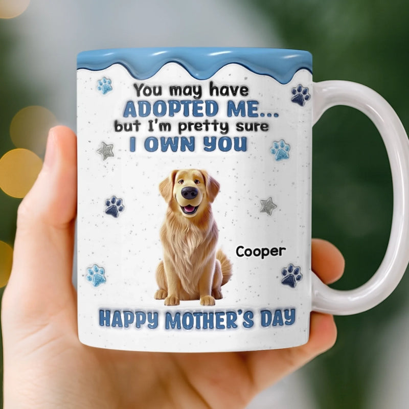 Custom 3D Inflated Effect Printed Mug - Personalized Mother's Day Birthday Gifts For Dog Cat Lovers, Dog Mom, Cat Owners - You Feed Me, I Own You