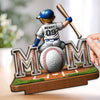 Custom 2-Layered Wooden Plaque - Personalized Mother's Day Birthday Gifts For Mom, Grandma - Mom Always Wins My Heart