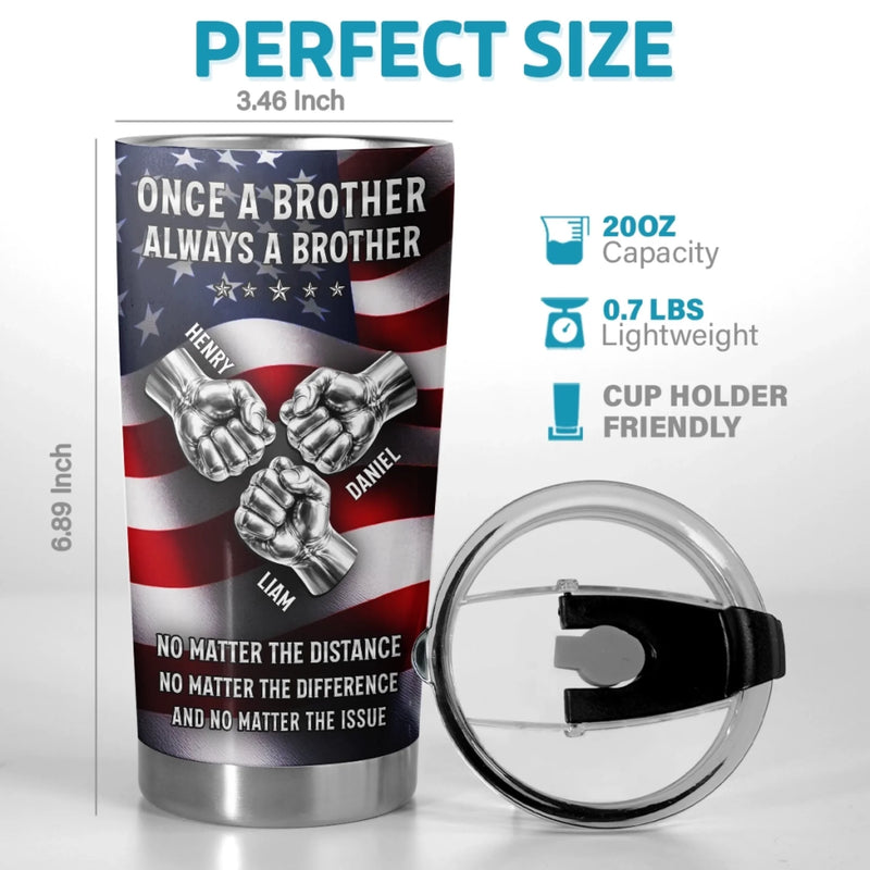 Custom Tumbler - Personalized Birthday Gifts For Brother - Brothers Always Stand Strong