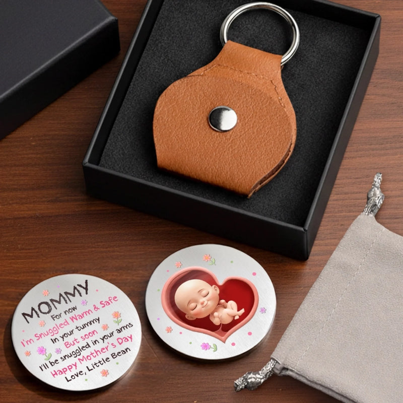 Custom Pocket Hug - Personalized Baby Shower, Gender Reveal Gifts For New Moms, Wife, Daughter - Tiny Kicks, Endless Love