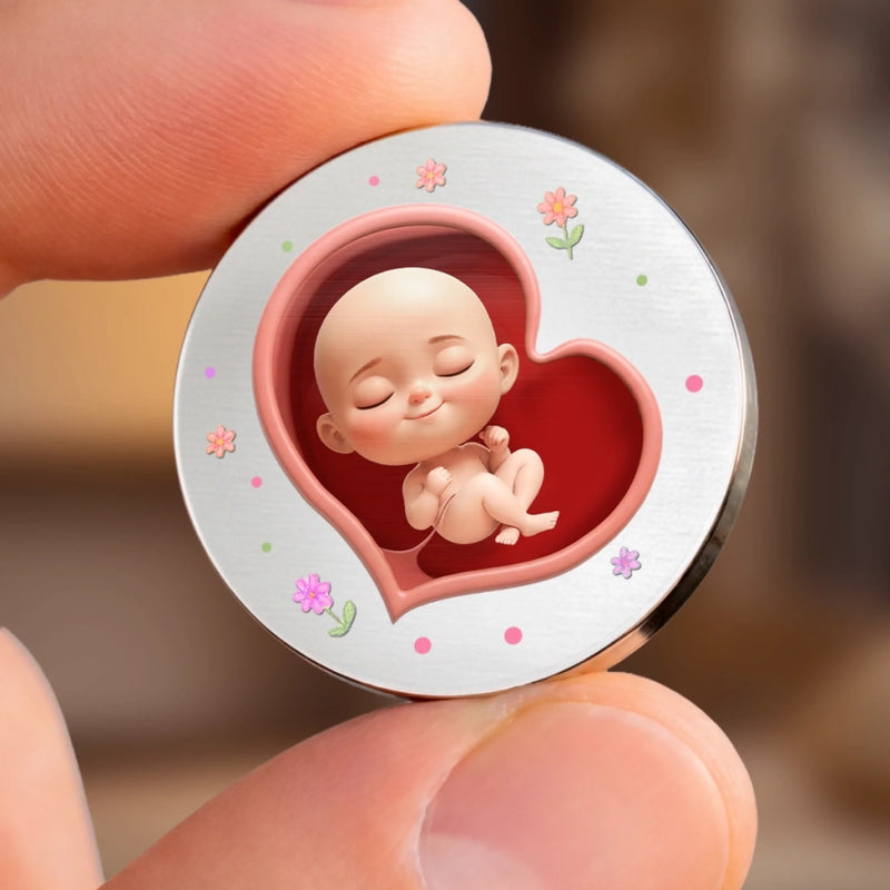 Custom Pocket Hug - Personalized Baby Shower, Gender Reveal Gifts For New Moms, Wife, Daughter - Tiny Kicks, Endless Love