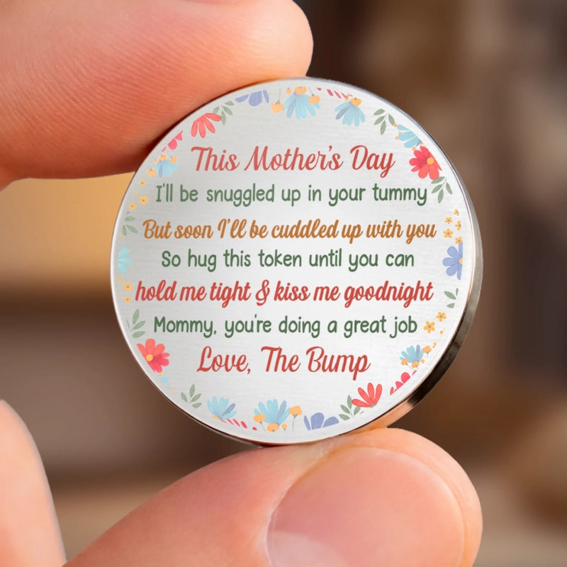 Custom Photo Pocket Hug - Personalized Baby Shower, Gender Reveal Gifts For New Moms, Wife, Daughter - A Sweet Message From The Little One