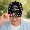 Custom Hat, All Over Print Classic Cap - Personalized Mother's Day Birthday Gifts For Mom, Grandma - Family Love In Red, White And Blue