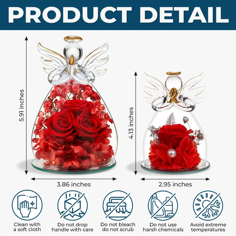 Custom Angel Glass Dome With Preserved Flowers - Personalized Mother's Day Birthday Gifts For Mom, Daughter - You Makes Life Sweeter