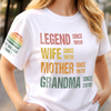 Custom Unisex T-Shirt With Design On Sleeve - Personalized Mother's Day Birthday Gifts For Mom, Grandma - Legend As A Grandma