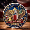 Custom Commemorative Keepsake Coin - Personalized America 250th Anniversary Gifts For Mom, Dad, Brother, Sister, Kids - Generations Of American Pride