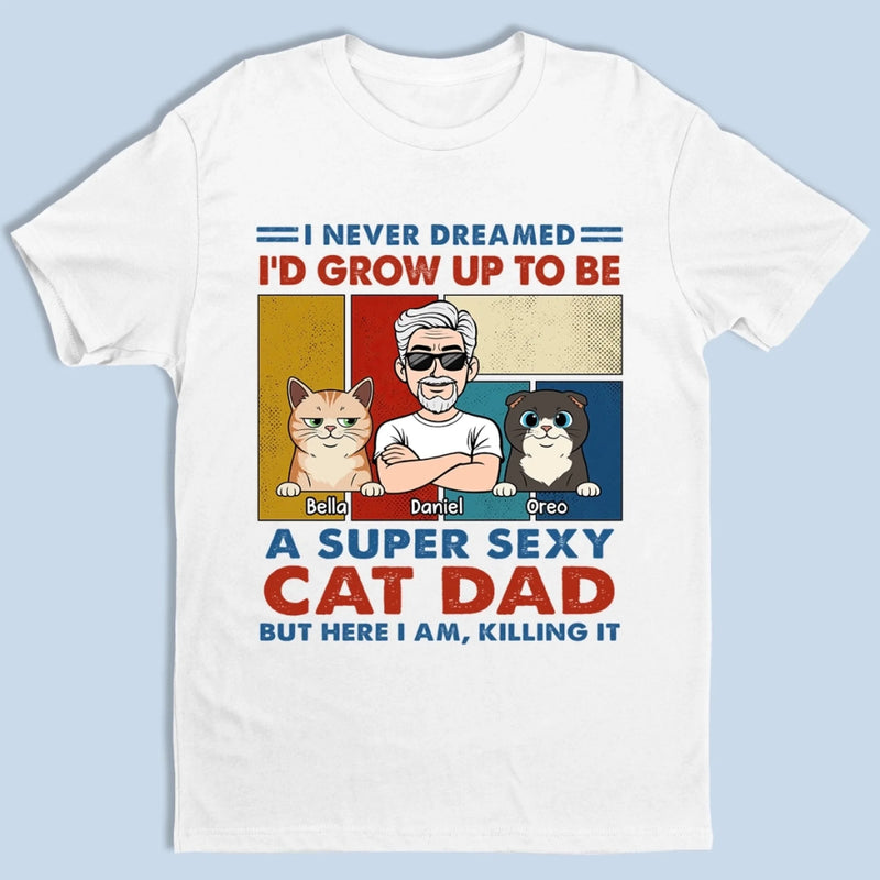 Custom Unisex T-shirt, Premium T-shirt, Hoodie - Personalized Father's Day Birthday Gifts For Cat Lovers, Cat Dad - Pets Make Every Day Happier