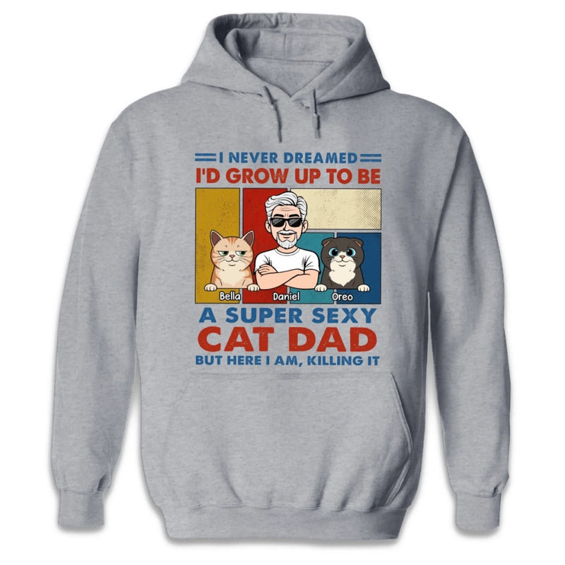 Custom Unisex T-shirt, Premium T-shirt, Hoodie - Personalized Father's Day Birthday Gifts For Cat Lovers, Cat Dad - Pets Make Every Day Happier
