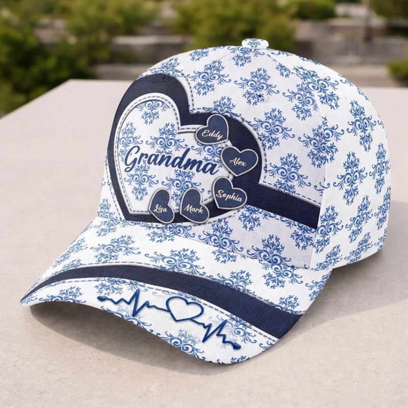 Custom Hat, All Over Print Classic Cap - Personalized Mother's Day Birthday Gifts For Mom, Grandma - My Dear Grandma