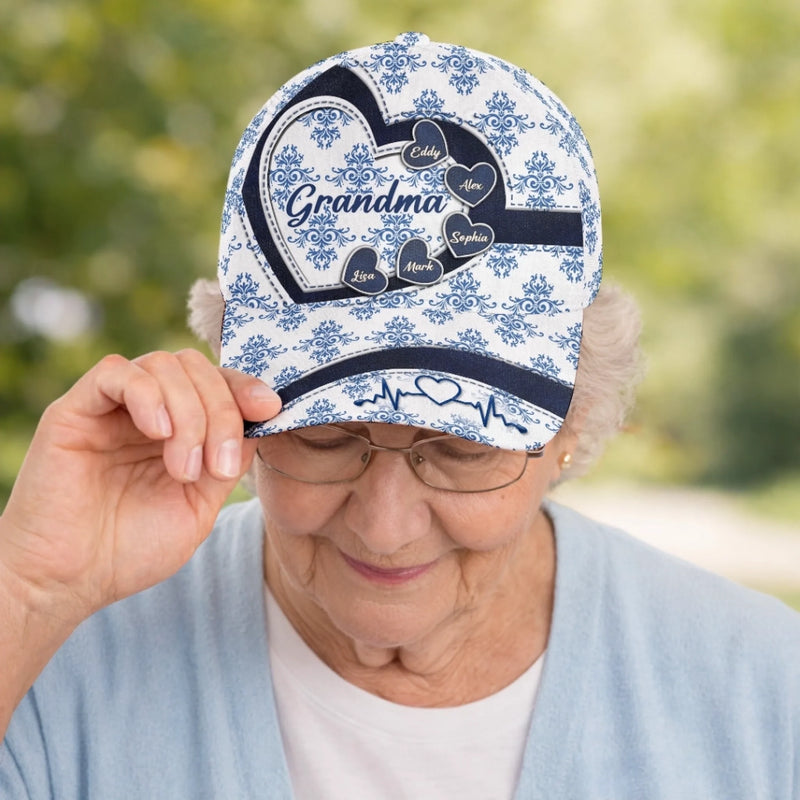 Custom Hat, All Over Print Classic Cap - Personalized Mother's Day Birthday Gifts For Mom, Grandma - My Dear Grandma