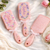 Custom Birth Month Flower Paddle Hair Brush - Personalized Thank You Graduation Birthday Gifts For Her, Friends, Sisters, Daughters, Mother, Bridesmaid - Feminine Charm In Full Bloom