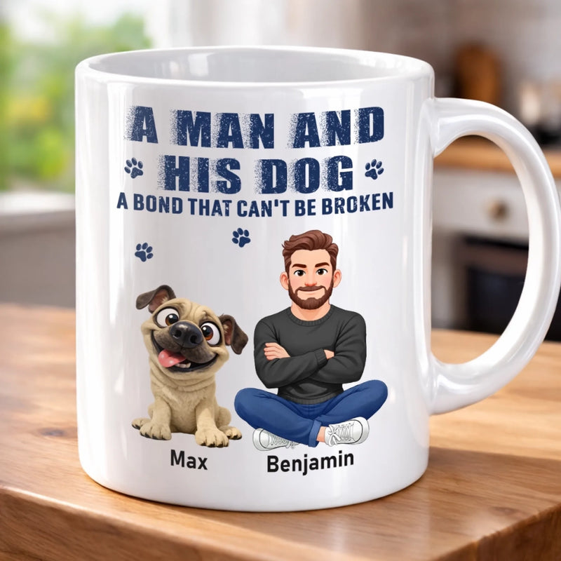 Custom Mug - Personalized Father's Day Birthday Gifts For Dog Lovers, Dog Dad - Love Comes With Paws