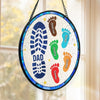 Custom Photo Stained Glass Window Hanging Suncatcher - Personalized Father's Day Birthday Gifts For Dad, Grandpa - Raised By A Real One