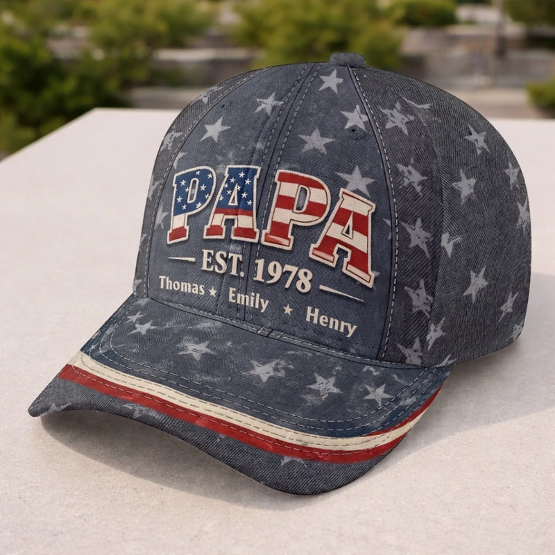 Custom Hat, All Over Print Classic Cap - Personalized Father's Day Gifts For Dad, Grandpa - Our Home, Our Story