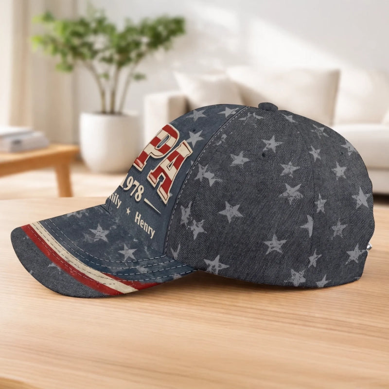 Custom Hat, All Over Print Classic Cap - Personalized Father's Day Gifts For Dad, Grandpa - Our Home, Our Story
