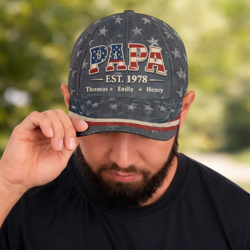 Custom Hat, All Over Print Classic Cap - Personalized Father's Day Gifts For Dad, Grandpa - Our Home, Our Story