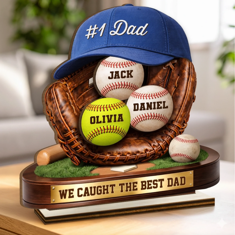 Custom 2-Layered Wooden Plaque - Personalized Father's Day Birthday Gifts For Dad, Grandpa - Built By Love Led By Dad