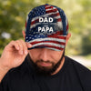 Custom Hat, All Over Print Classic Cap - Personalized Father's Day Birthday Gifts For Dad, Grandpa - From Dad To Papa
