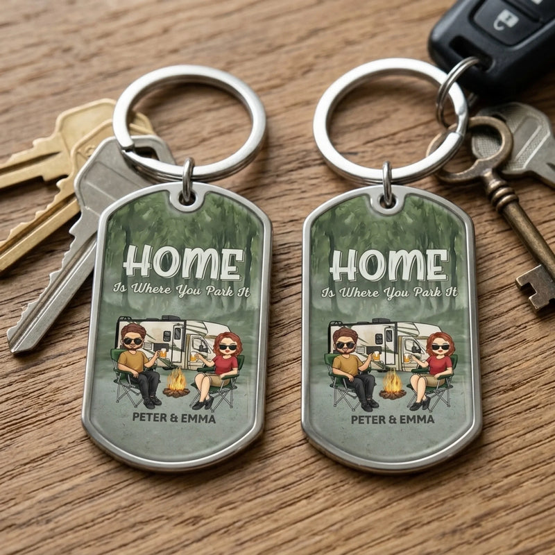 Custom Keychain - Personalized Anniversary Wedding Gifts For Husband And Wife, Him And Her, Campers - Keys To The Camper