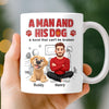 Custom 3D Inflated Effect Printed Mug - Personalized Father's Day Birthday Gifts For Dog Lovers, Dog Dad - Happiness Starts With Pets