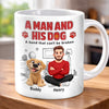 Custom 3D Inflated Effect Printed Mug - Personalized Father's Day Birthday Gifts For Dog Lovers, Dog Dad - Happiness Starts With Pets