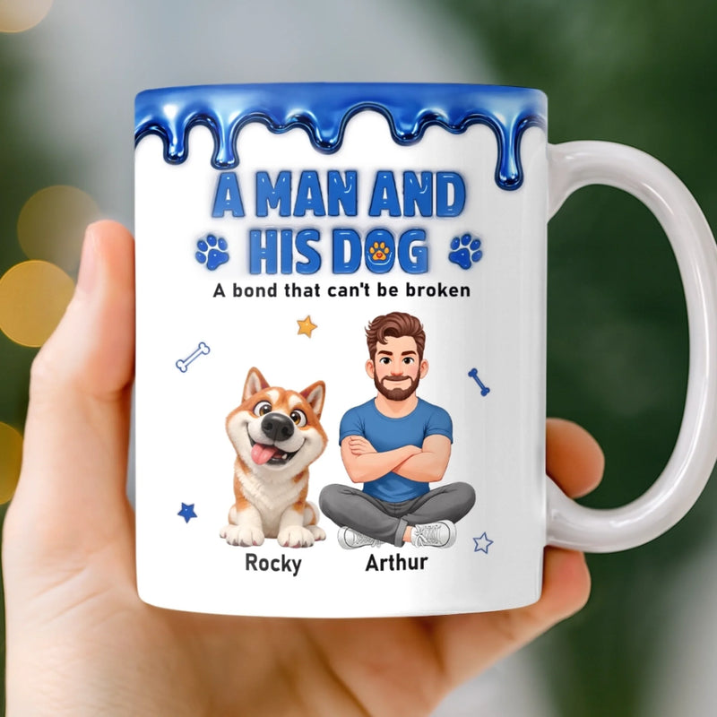 Custom 3D Inflated Effect Printed Mug - Personalized Father's Day Birthday Gifts For Dog Lovers, Dog Dad - Home Is Where Pets Are